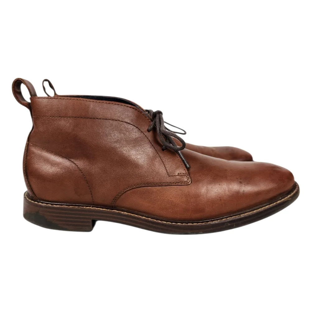 Cole Haan Kennedy Brown Leather Lace Up Waterproof Chukka Boots Mens Size 8.5